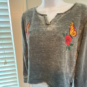 Gypsy Heart boho butterfly roses sweatshirt shirt